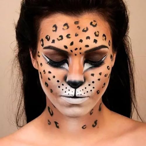 Leopard Print Gold Temporary Tattoos - Waterproof Face Stickers