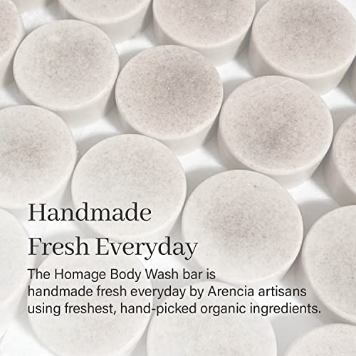 ARENCIA Homage Natual Body Soap Bar for Softer Skin ? Jojoba Oil, Castor Oil for Soothing, Hydrating, Body and Facial Cleanser, Plastic-Free, Eco-friendly, Vegan, Sustainable