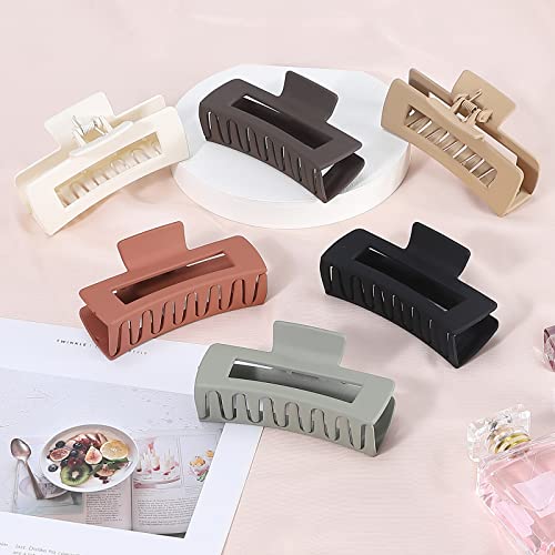 Large 4 Inch Hair Claw Clips 6 Pack - Thick Hair