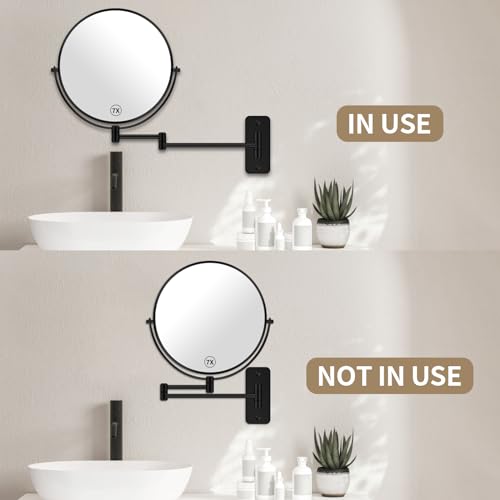 8" Wall Mounted Magnifying Mirror 1X/7X Makeup Shaving