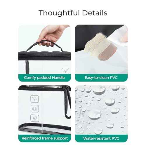 BAGSMART TSA Approved Toiletry Bag, Clear Makeup Cosmetic Bag Organizer, Quart Size Travel Bag for Toiletries, Carry-on Travel Accessories Essentials, 1 Pack-Black