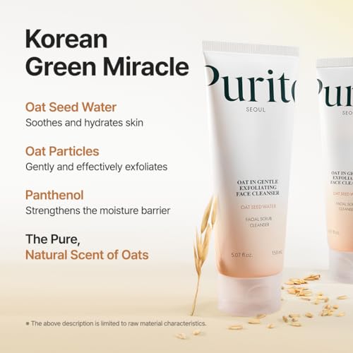PURITO Oat Exfoliating Cleanser - Gentle Pore Care Face Wash