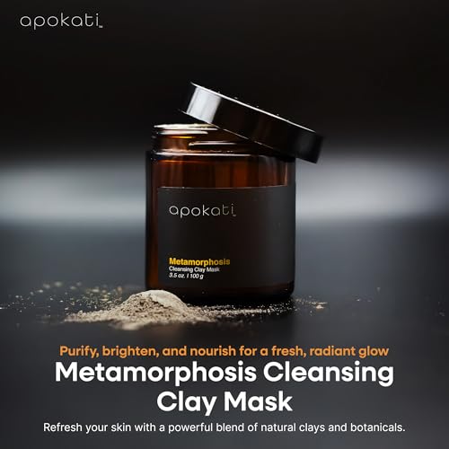 Metamorphosis Cleansing Clay Mask with Organic Herbs, Natural Resins, and Mineral-Rich Formula, Suitable for Sensitive Skin, 3.5oz (100g)