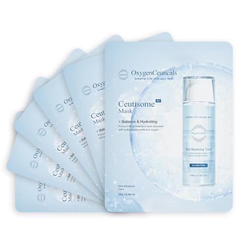 OxygenCeuticals Ceutisome BH Mask ? Hydrating Sheet Mask with 7 Types of Hyaluronic Acid, Fruit Extract & Green Tea Leaf Extract, Moisturizing & Skin Calming Facial Mask (6 Sheets/1 Box)
