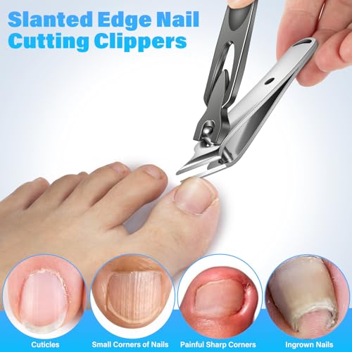 2024 Upgrade Nail Clipper with Catcher - No Splash Nail Clipper Gifts for Men Women, Mess Free Self Collecting for Toenail & Fingernail, Comfort Grip Ultra Sharp Nail Cutter w Catching Storage