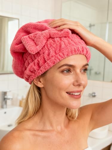 MAYOUTH Microfiber Hair Drying Towel Wrap - Bow-Knot Hair Turban (2-Pack)