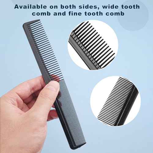 Disposable Combs in Bulk Individually Wrapped Widen and Fine Combs Straight Hair Combs for Women Men Long Handle Beauty Combs for Homeless, Hotel, Nursing Home (7in x 4in, Count, 50)