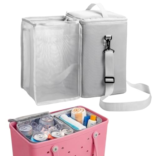 ZYTONGMAO Gray Bogg Bag Cooler Insert & Mesh Organizer 2-in-1 for Beach & Travel