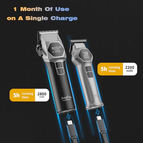 ANGFAN Professional Hair Clippers for Men - 8000RPM Brushless Motor
