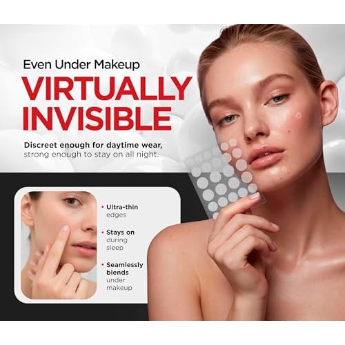 Clear Pimple Patches with Ultra-Thin Hydrocolloid ? 300 Cosmetic Zit Patches in 3 Sizes ? Face Pimple Stickers for Daily Use
