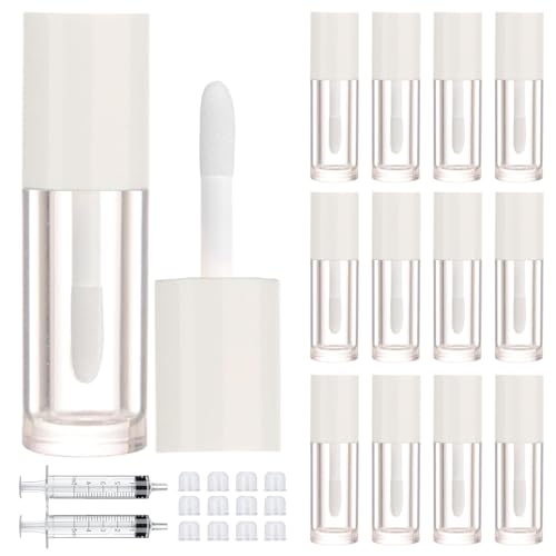 12 Pack 2.5ml Empty Lip Gloss Tubes with Syringes