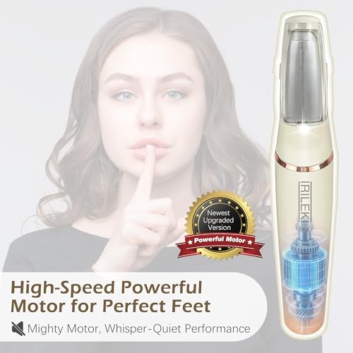 Electric Foot Callus Remover with 2 Roller Heads - Rechargeable & Portable