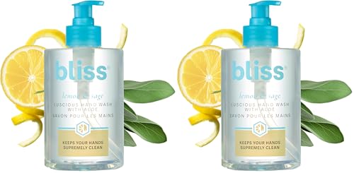 Bliss Lemon & Sage Hand Wash 2 Pack - Hydrating Aloe & Coconut Oil, Gently Cleanses, 12.14 fl oz