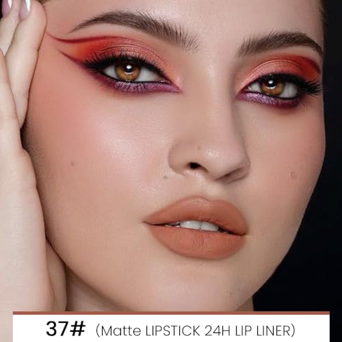 2-in-1 Matte Lip Liner & Lipstick Combo - 24hr Waterproof