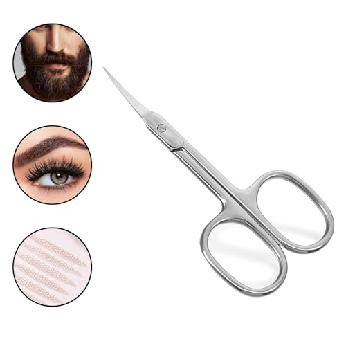 Stainless Steel Curved Eyebrow Scissors 2-Pack - Nail & Cuticle Trimmer