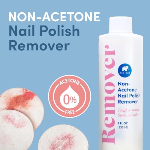 ella+mila Non-Acetone Conditioning Nail Polish Remover - Vegan, 8 fl oz