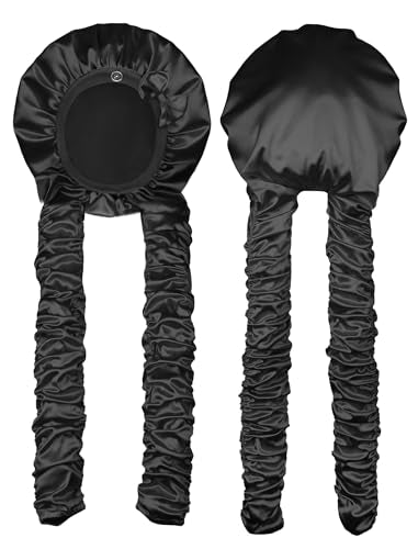 Heatless Curl Satin Bonnet for Sleeping with Long Curling Ribbons