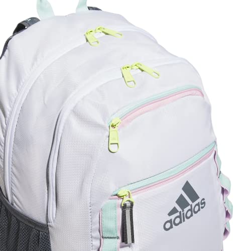 adidas Excel 6 Backpack, White/Semi Flash Aqua Blue/Orchid Fusion Purple, One Size