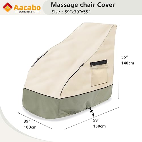 Massage Chair Cover 600D Oxford Cloth Full Body Shiatsu Massage Chair Protective Cover with Drawstring Waterproof Dustproof
