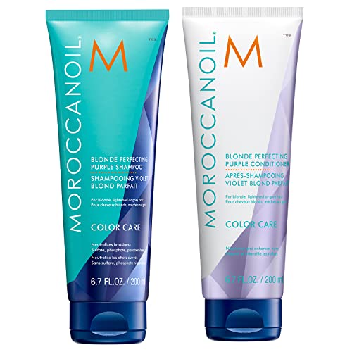 Moroccanoil Blonde Perfecting Purple Shampoo And Conditioner Bundle