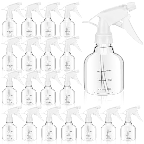 24 Pcs Empty Plastic Mini Spray Bottles 8oz, Adjustable Nozzle, Refillable for Hair, Plant, Kitchen, Bath, White
