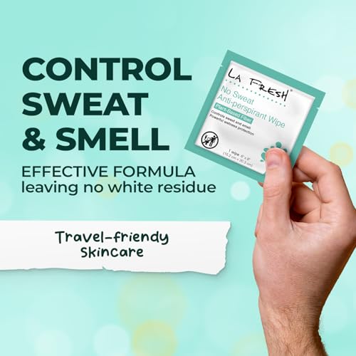 Travel Antiperspirant Body Wipes - 50 Individually Wrapped Deodorant Wipes