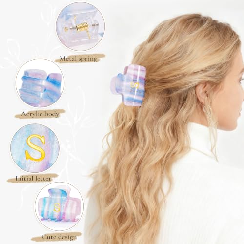 Personalized Initial Hair Claw Clips - Glitter Acrylic Small