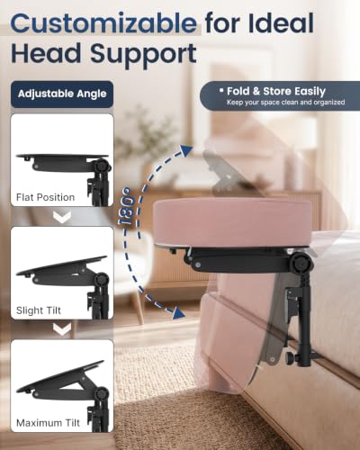 Massage Headrest for Bed Adjustable Height Face Cradle - Pink (CALZORO)
