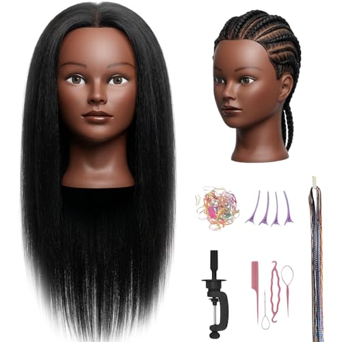 16 Inch Real Human Hair Mannequin Head with Clamp Stand