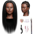 16 Inch Real Human Hair Mannequin Head with Clamp Stand