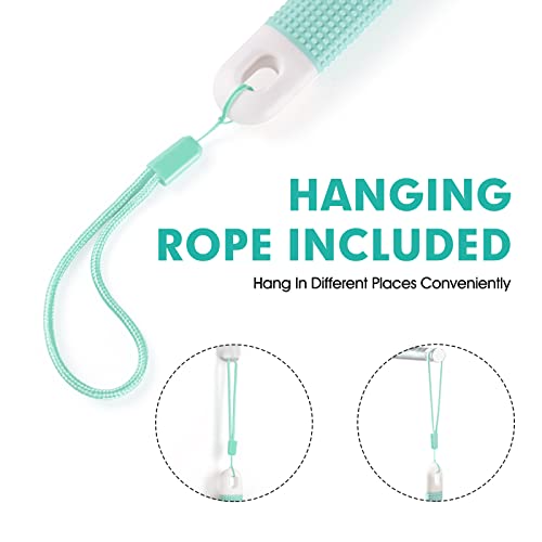 Backski Green Long Handle Body Scrubber with Soft & Stiff Bristles, Anti-Slip Shower Brush