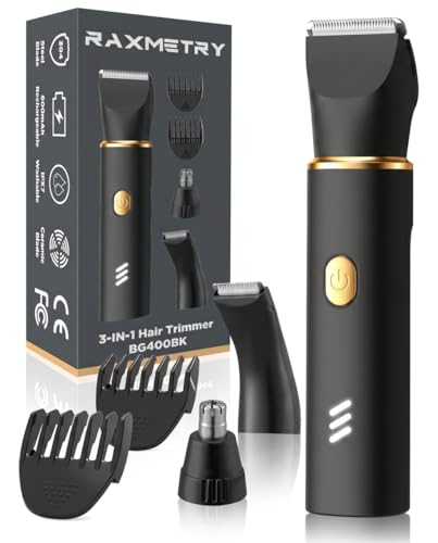 RAXMETRY 3-in-1 Body Hair Trimmer for Men - Waterproof & USB-C