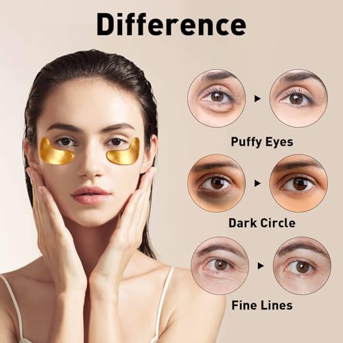 24K Gold Eye Patches (50 Pairs) - Collagen Under Eye Masks