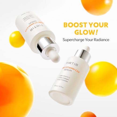 TIRTIR Pure Vitamin C 24% Face Serum ? Dark Spot Remover for Sensitive Skin with Collagen Anti Aging Even out Skin Tone Non irritation tested, Wrkinkles, Korean Mild Vita C Facial Serum 1.01 Fl Oz