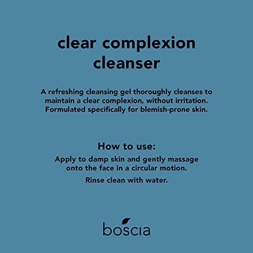 Boscia Clear Complexion Cleanser - Vegan Cruelty-Free Daily Face Wash & Pore Minimizer - Natural Clean Skin Care - Acne & Blackhead Remover -5.07 fl oz