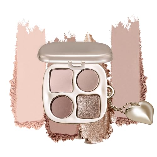 Mini Neutral Nude Cool-Toned Eyeshadow Makeup Palette with Mirror ? Matte & Shimmer High Pigment Blendable Long-Lasting Mini Smokey Eye & Contour Makeup Palette, Perfect for Blue, Green & Brown Eyes