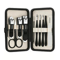 SHYEEH 10-Piece High-Carbon Steel Manicure Set with Leather Case