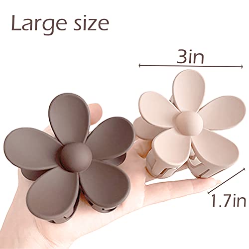 Flower Hair Claw Clips 8-Pack Large Strong Hold