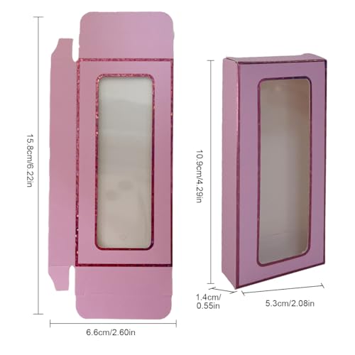 40 Pieces Empty Eyelashes Packaging Box Lash Packaging and False Lash Trays, 20 Pieces Empty Eyelash Boxes Lash Box Packaging Empty with 20 Pieces Empty Eyelash Tray (Pink)