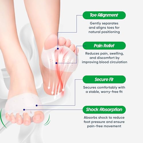Hyggear Silicone Toe Separators - Pain Relief for Bunions & Hammer Toes