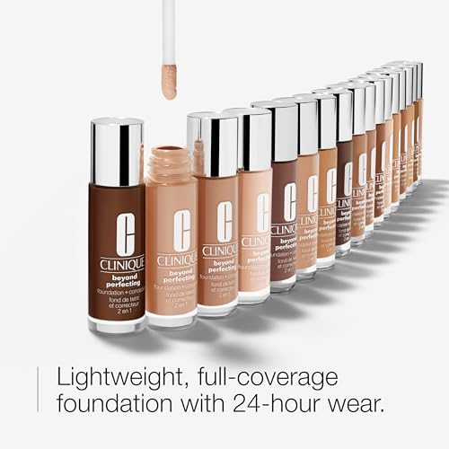 Clinique Beyond Perfecting Lightweight Liquid Foundation + Concealer For Dry Combination to Oily Skin Types | Full Coverage + Natural Matte Finish