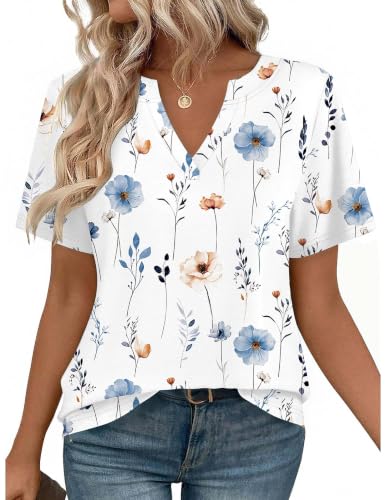 Zeagoo Women's Short Sleeve V-Neck Tee Shirt