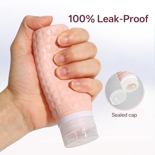 TSA Approved Travel Bottles 90ml Set - Leak Proof Silicone Toiletry Containers