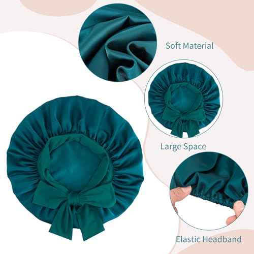 Satin Bonnet Set, Hair Bonnet for Sleeping Silk Bonnet with Eye Mask for Women Curly Hair
