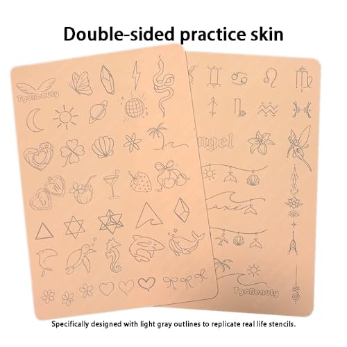 Dual-Sided Tattoo Practice Skin Pad - 1.5mm Silicone, 4pcs