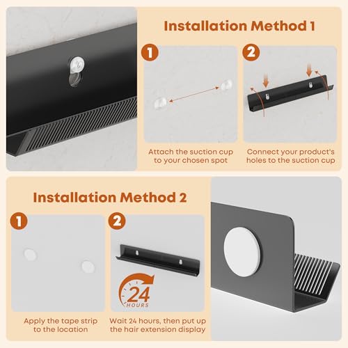 Hair Extension Holder with Suction Cups & Toothed Design