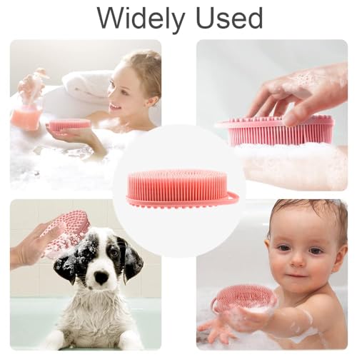 Silicone Body Scrubber 2-Pack with Double-Sided Brush for Sensitive Skin