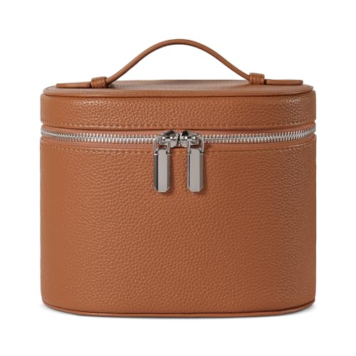 Makeup Bag, Travel Make up Case with Compartments and Handle, Portable Cosmetic Organizer Bags,Toiletry Bag for Women