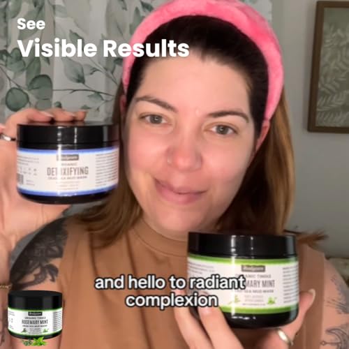 Rosemary Mint Dead Sea Mud Mask ? Whipped Hydrating Clay Mask with Bentonite & Kaolin Clay, Gentle Pore Minimizer for Face, Non-Drying, 8 oz