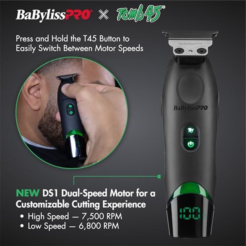 BaBylissPRO Wireless Charging Beard Trimmer with Dual Speed Motor